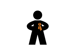 Illustration of a person wearing a badge symbolising a high level of quality